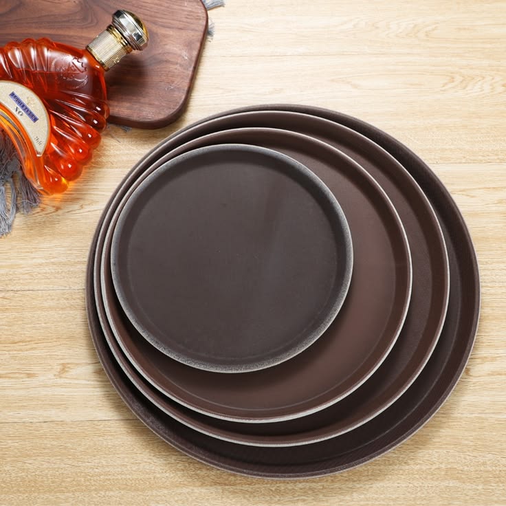 Tray Coklat Bulat